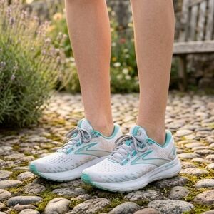 Brooks Glycerin 20 Women's Running Shoes Size 9 Wide (D) White Blue Peach